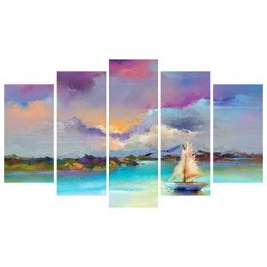 Vícedílný obraz na plátně Sea with Ship
