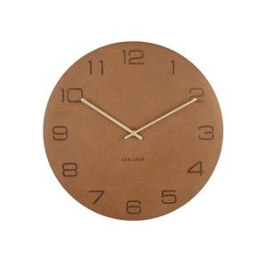 Koňakově hnědé nástěnné hodiny Karlsson Vigorous, ⌀ 40 cm