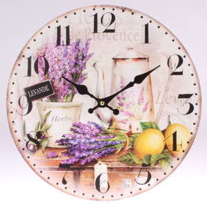 Dřevěné nástěnné hodiny Dakls Levander, ⌀ 34 cm