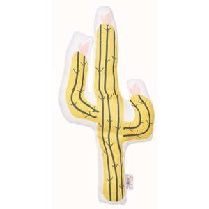 Žlutý dětský polštářek s příměsí bavlny Apolena Pillow Toy Cactus, 41 x 21 cm