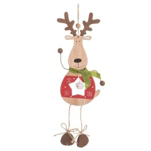 Dřevěná závěsná dekorace Unimasa Christmas Reindeer
