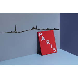 Černá nástěnná dekorace se siluetou města The Line Paris