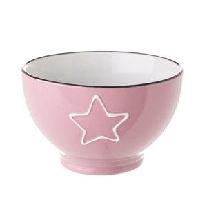 Růžová keramická miska Unimasa Star, 580 ml
