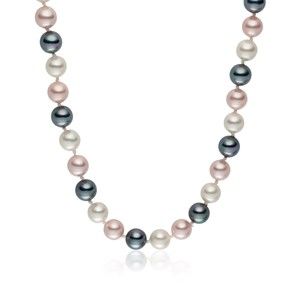 Šedorůžový perlový náhrdelník Pearls of London Mystic, délka 42 cm
