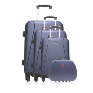Sada 4 modrých cestovních kufrů na kolečkách Hero Lanzarote-C