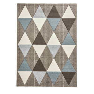 Béžovomodrý koberec Think Rugs Brooklyn Triangles, 160 x 220 cm