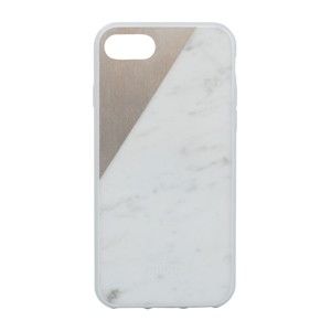 Bílý obal na mobilní telefon s detailem z mramoru pro iPhone 7 a 8 Native Union Clic Marble Metal