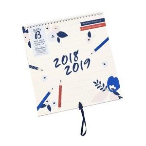 Nástěnný kalendář pro rok 2018/2019 s lepíky a úložnými kapsami Busy B