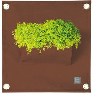 Hnědý závěsný květináč The Green Pockets Amma, 45 x 50 cm