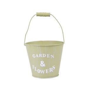 Velký zelený kyblík Ego Dekor Garden & Flowers, výška 16 cm