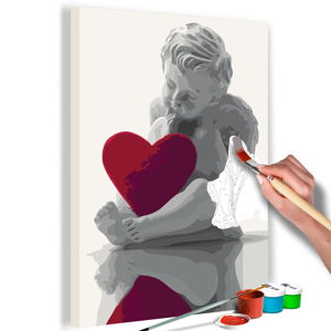 DIY set na tvorbu vlastního obrazu na plátně Artgeist Heart Angel, 40 x 60 cm