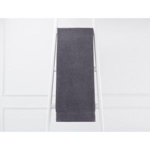 Antracitově šedý bavlněný ručník Madame Coco Ester, 70 x 140 cm