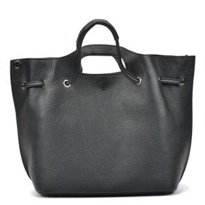 Černá kožená kabelka Mangotti Bags Laura