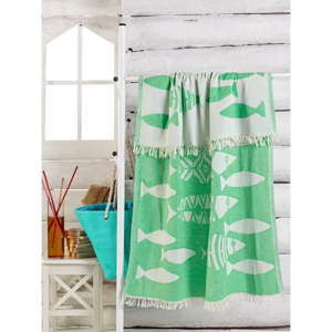 Zelený ručník Balik, 180 x 100 cm
