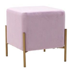 Růžová stolička se sametovým potahem InArt Metalo