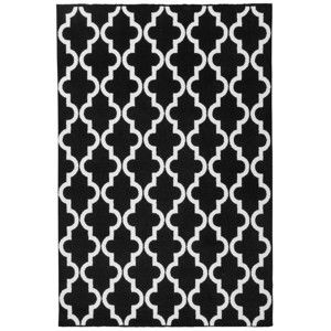 Černobílý koberec Obsession My Black & White Faw Blac, 80 x 150 cm