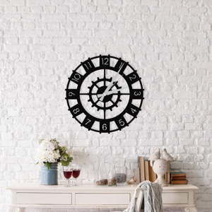 Černé nástěnné hodiny Patara Clock, ⌀ 50 cm