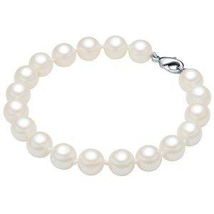 Náramek s bílými perlami Pearldesse Olivia, délka 19 cm