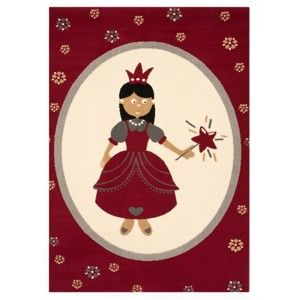 Dětský červený koberec Zala Living Princess, 140 x 200 cm