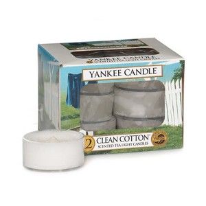 Sada 12 vonných svíček Yankee Candle Čisté Prádlo, doba hoření 4 - 6 hodin