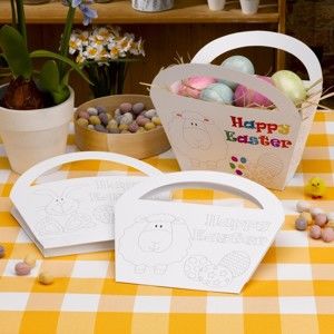 Sada 4 papírových košíků k vybarvení Neviti Easter Craft