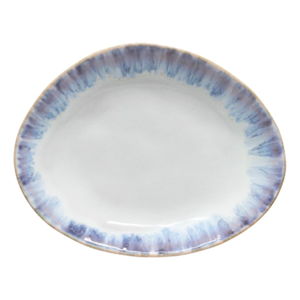 Bílo-modrý kameninový oválný talíř Costa Nova Brisa, ⌀ 20 cm