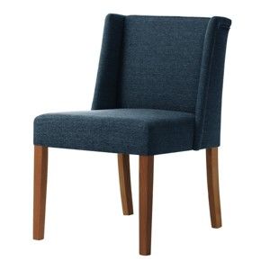 Modrá židle s tmavě hnědými nohami z bukového dřeva Ted Lapidus Maison Zeste