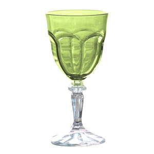 Sada 6 zelených plastových sklenic na víno Sunvibes Happy, 250 ml
