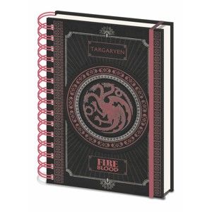 Linkovaný zápisník A5 Pyramid International Game Of Thrones Targaryen, 80 stran