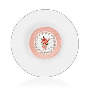Skleněný stojan na dortíky s růžovým detailem Mezzo Mimoza