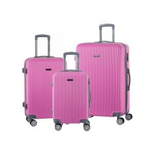 Sada 3 světle růžových cestovních kufrů na kolečkách Travel World Emilia