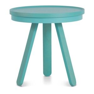 Zelenomodrý odkládací stolek z jasanového dřeva s podnosem Woodendot Batea S