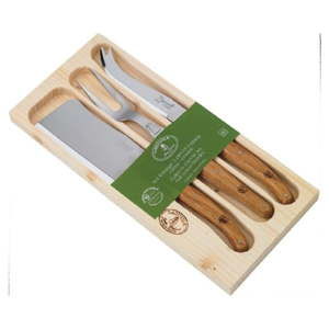 Sada 3 nástrojů na krájení sýrů v úložném boxu z dubového dřeva Jean Dubost