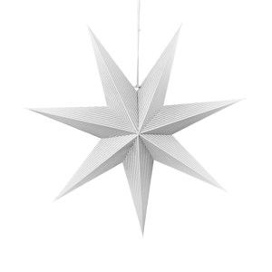 Stříbrno-bílá Papírová Dekorativní hvězda Butlers Magica, ⌀ 60 cm