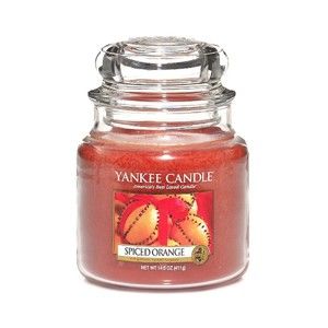 Vonná svíčka Yankee Candle Pomeranč se špetkou koření, doba hoření 65 - 90 hodin
