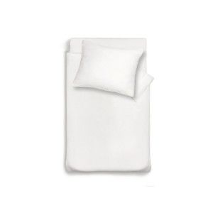 Bílý lněný přehoz na postel s povlakem na polštář Maison Carezza Lilly, 150 x 200 cm