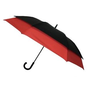 Větruodolný černo-červený deštník pro dvě osoby Ambiance Framed, ⌀ 128 cm