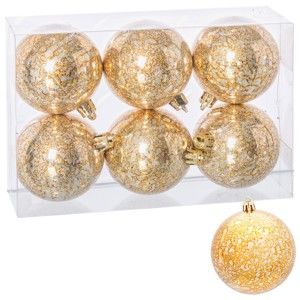 Sada 6 vánočních ozdob ve zlaté barvě Unimasa Sparklng
