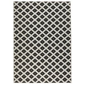 Černo-bílý vzorovaný oboustranný koberec vhodný i na ven bougari, 160 x 230 cm