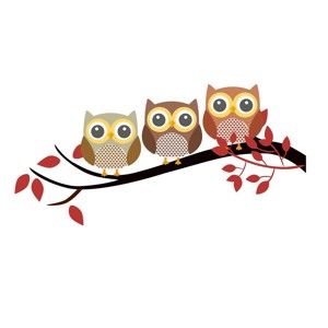 Vinylová nástěnná samolepka Happy Owls