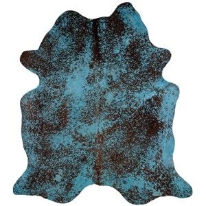 Pravá hovězí kůže Arctic Fur Dyed Turq, 244 x 226 cm