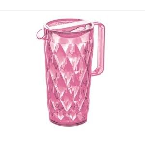 Růžová plastový džbán Tantitoni Crystal, 1,6 l