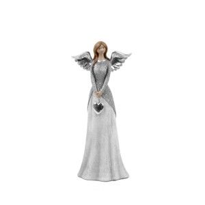 Dekorativní anděl s šedým kabátkem Ego Dekor Gigi, výška 29 cm