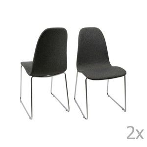 Sada 4 antracitově šedých jídelních židlí Actona Bucura