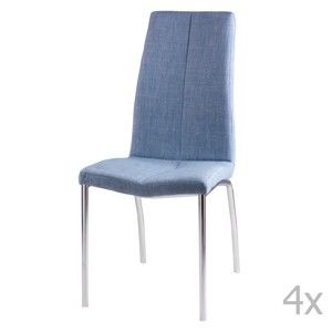 Sada 4 světle modrých jídelních židlí sømcasa Carla