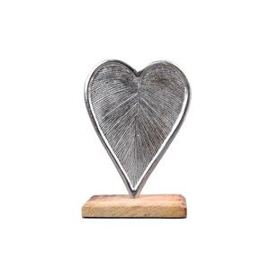 Vánoční dekorace ve tvaru srdce s dřevěným podstavcem Ego Dekor, výška 22,5 cm
