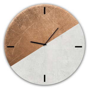 Skleněné nástěnné hodiny Styler Half Coper, ø 30 cm