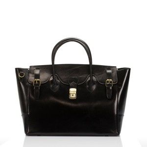 Černá kožená kabelka Lisa Minardi Pomona
