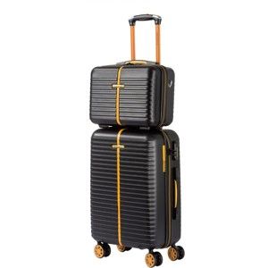 Set černého kosmetického kufříku a kufru na kolečkách Travel World