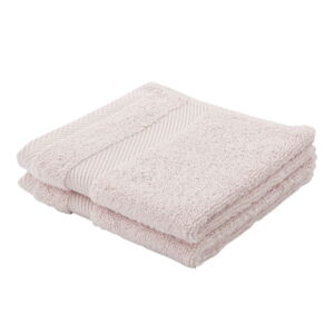Světle růžový bavlněný ručník s příměsí hedvábí 30x30 cm – Bianca